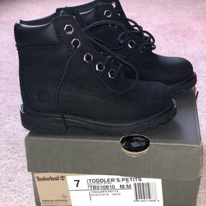 Brand New (only tried on) Toddler Black Timbs